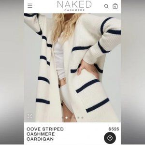 Naked Cashmere Cove Striped Cashmere Cardigan NWT Small